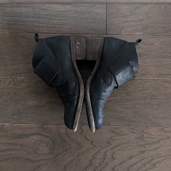 P. Monjo Black Leather Double Monkstrap Ankle Boots Size 8 - Picture 13 of 15